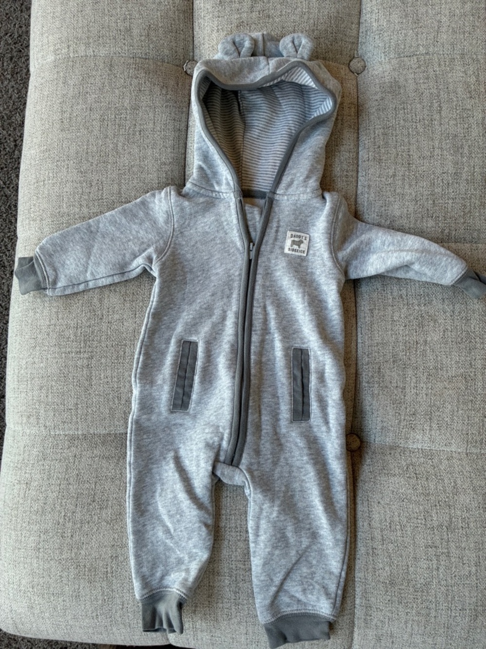 Carter's Gray Hooded Footie with Ears